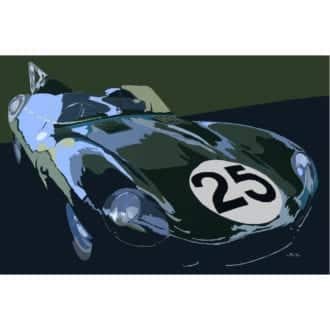 Product image for 393 RW | Jaguar D-Type 1956 | Jean-Yves Tabourot | Acrylic on Canvas 90 x 60 cm