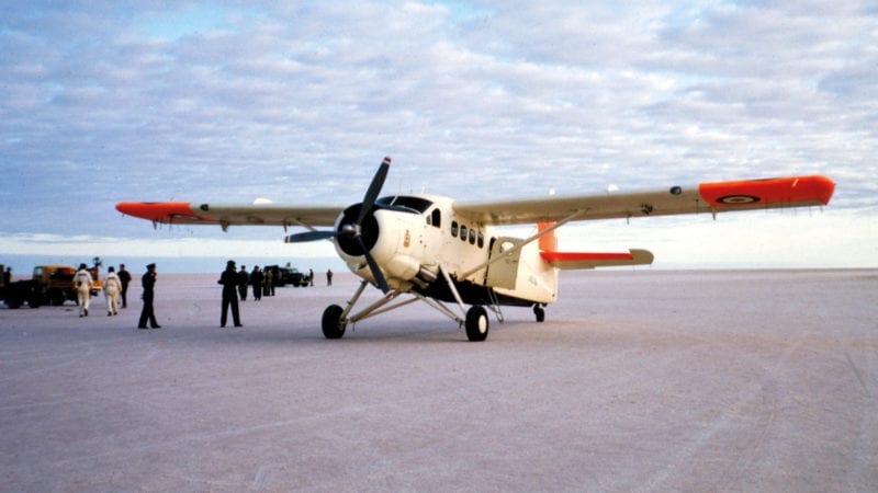 De Haviland Otter transports crew and supplies to Lake Eyre for the Bluebird land speed record attempt