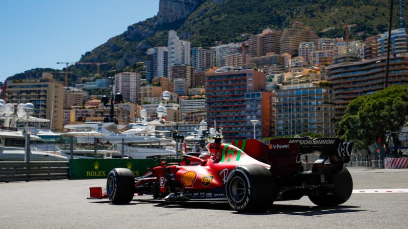Ferrari of Carlos Sainz during the 2021 Monaco Grand Prix