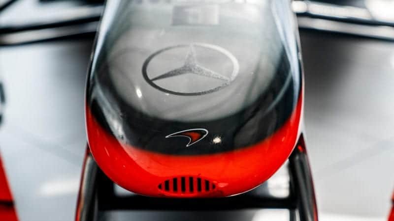 Lewis Hamilton McLaren MP4-25 for auction nose detail