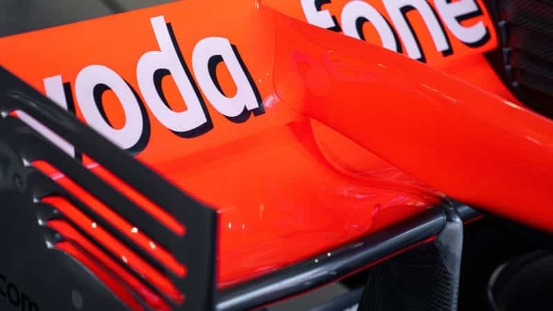 Lewis Hamilton McLaren MP4-25 for auction rear wing detail