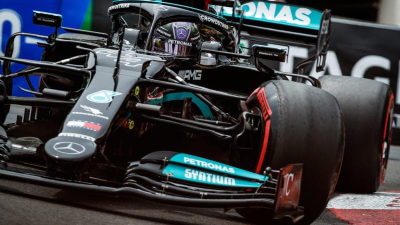 Lewis Hamilton in qualifying for the 2021 Monaco Grand Prix