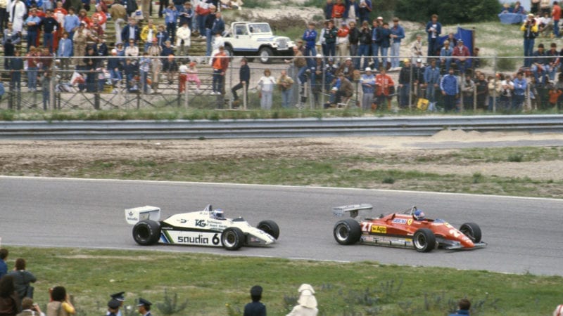 Patrick Tambay leads Keke rosberg in the 1981 Dutch Grand prix
