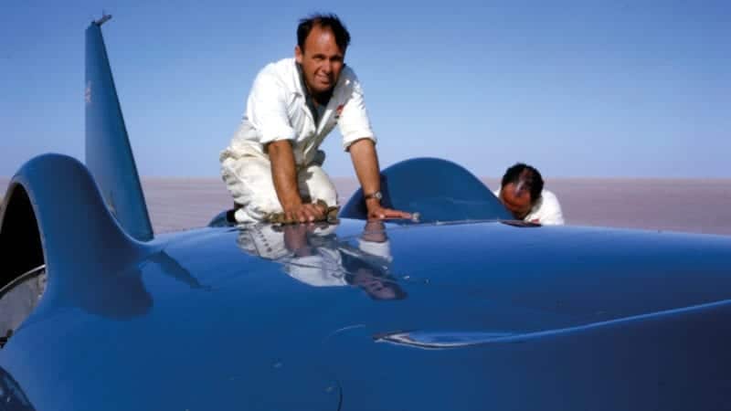 Polishing Donald Campbell Bluebird on Lake Eyre in 1964
