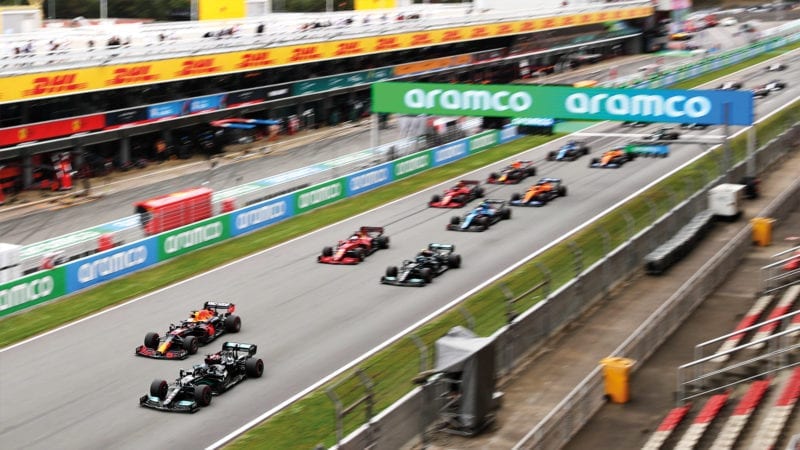 Start of the 2021 F1 Spanish Grand prix