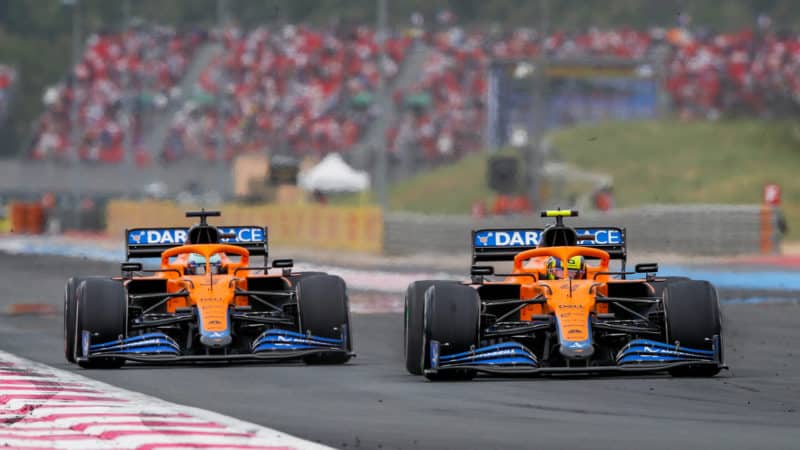 Daniel Ricciardo and Lando Norris in the 2021 French Grand Prix