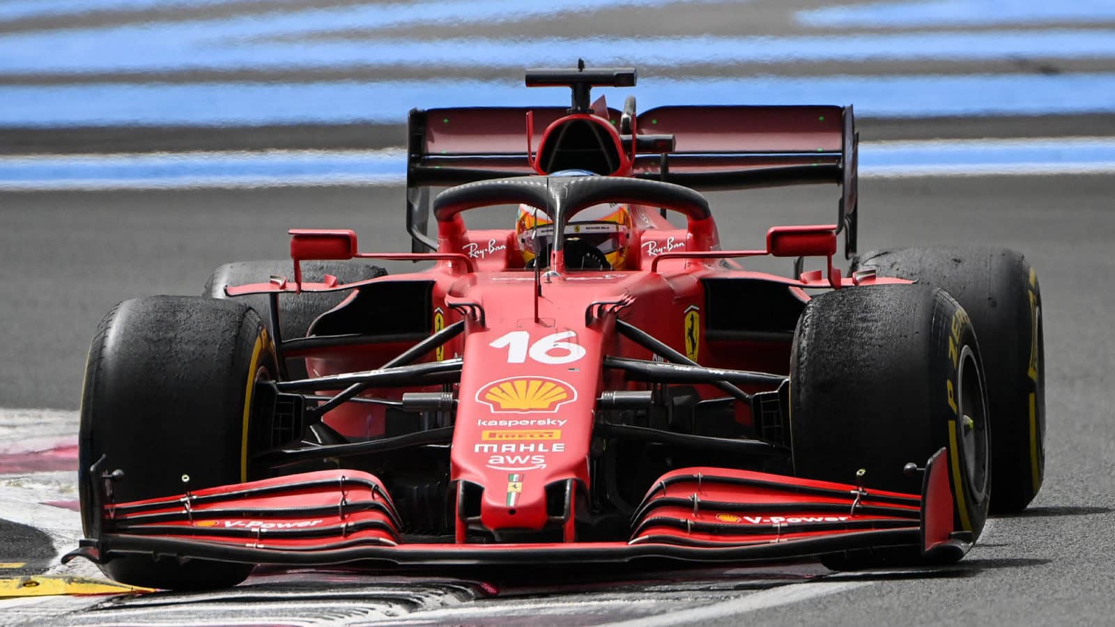 Ferrari's Monegasque driver Charles Leclerc drives during the French Formula One Grand Prix at the Circuit Paul-Ricard in Le Castellet, southern France, on June 20, 2021. (Photo by CHRISTOPHE SIMON / AFP) (Photo by CHRISTOPHE SIMON/AFP via Getty Images)
