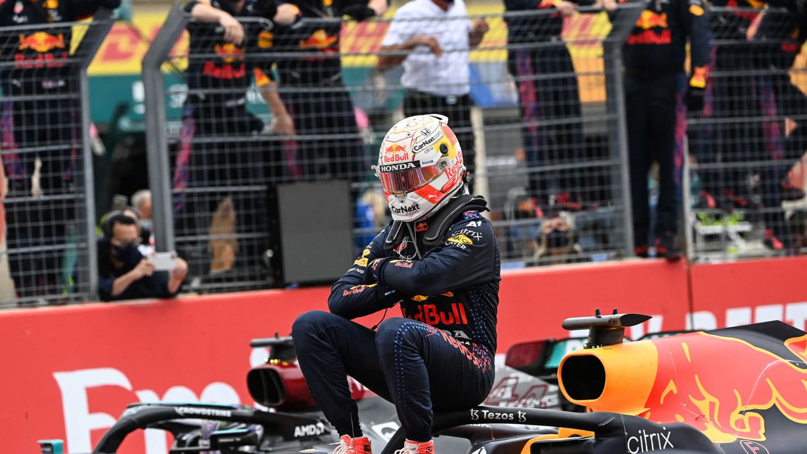 Max Verstappen celebrates winning the 2021 French Grand Prix