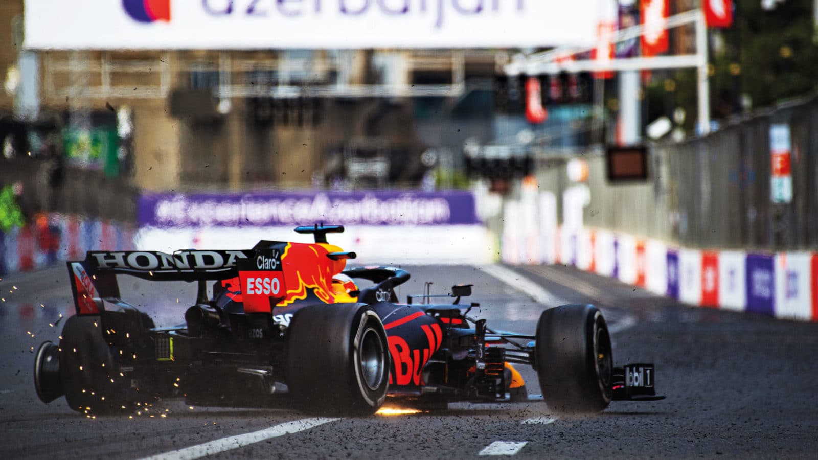 Max Verstappen crashes out of the Azerbaijan Grand Prix