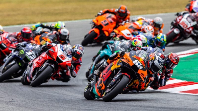 Miguel Oliveira leads at the 2021 MotoGP Catalan Grand prix