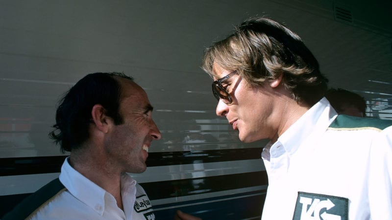 Frank Williams, Mansour Ojjeh, Grand Prix of Canada, Circuit Gilles Villeneuve, 28 September 1980. Frank Williams and TAG president Mansour Ojjeh. (Photo by Paul-Henri Cahier/Getty Images)