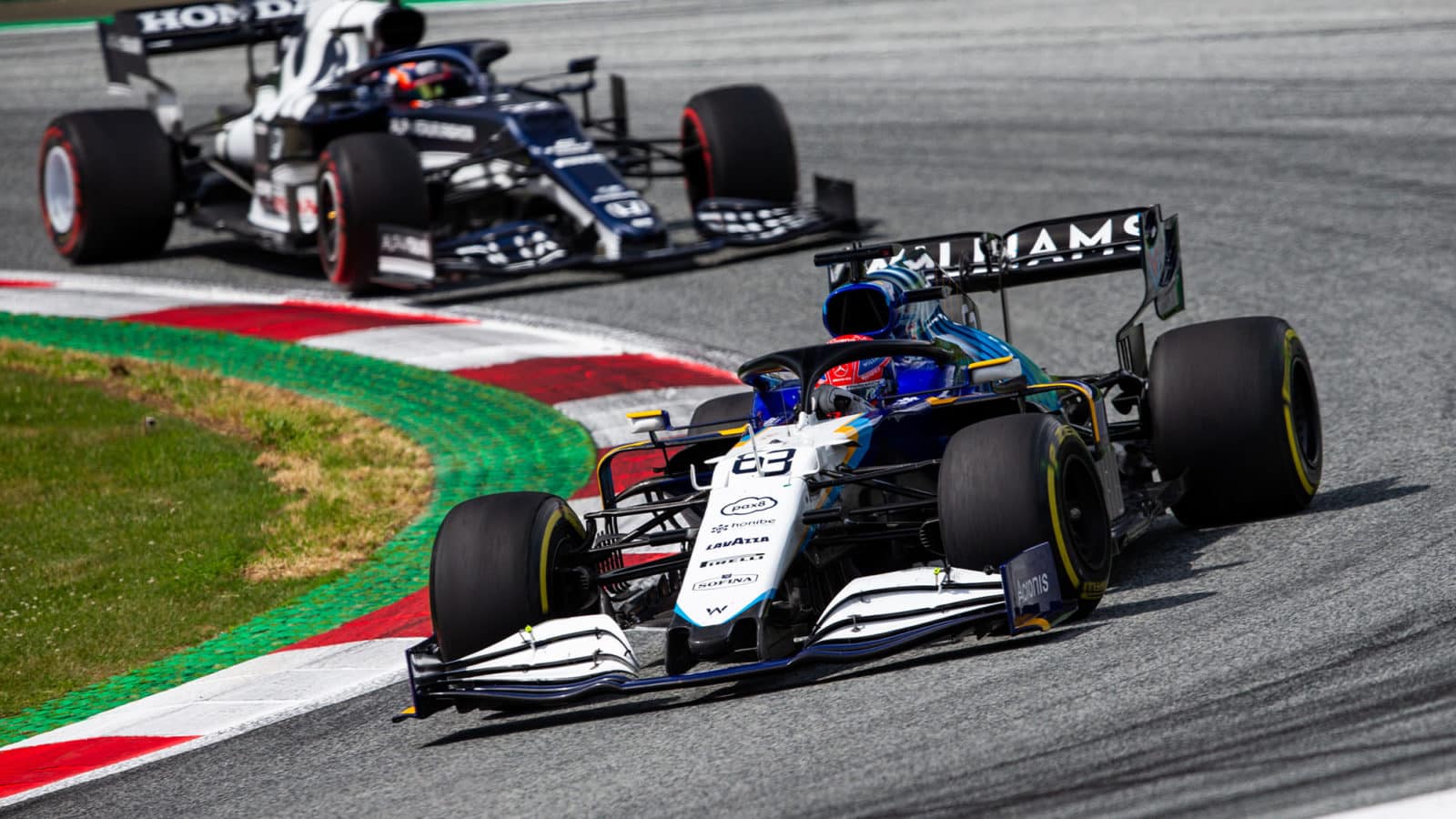 63 RUSSELL George (gbr), Williams Racing F1 FW43B, action during the Formula 1 Grosser Preis Der Steiermark 2021, 2021 Styrian Grand Prix, 8th round of the 2021 FIA Formula One World Championship from June 25 to 27, 2021 on the Red Bull Ring , in Spielberg, Austria - Photo Joao Filipe / DPPI