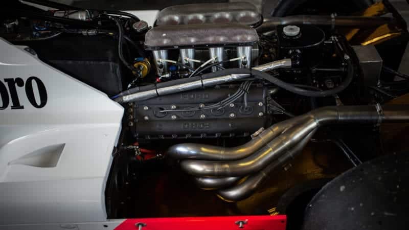 Steve Hartley McLaren MP4-1 at Brands Hatch 2021 - engine