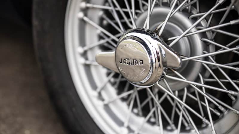 Wheel hub of Graham Hill race-winning Jaguar E-type