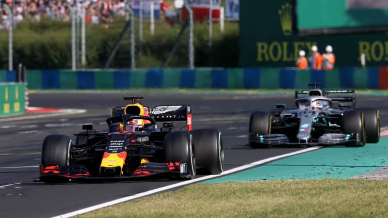 Max Verstappen, Lewis Hamilton, 2019 Hungarian GP