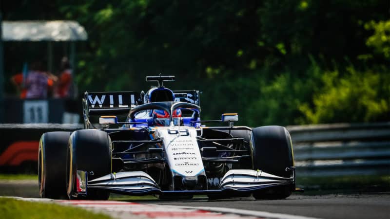 63 RUSSELL George (gbr), Williams Racing F1 FW43B, action during the Formula 1 Magyar Nagydij 2021, Hungarian Grand Prix, 11th round of the 2021 FIA Formula One World Championship from July 30 to August 1, 2021 on the Hungaroring, in Mogyorod, near Budapest, Hungary - Photo Antonin Vincent / DPPI
