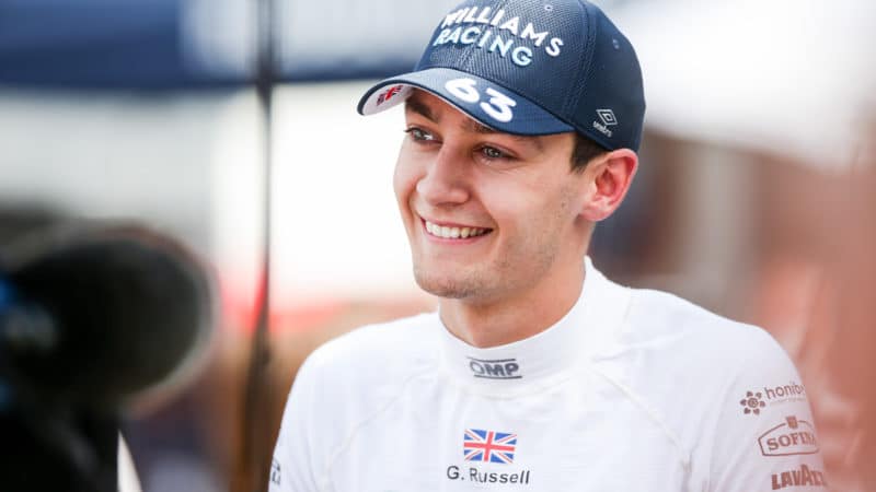 George Russell after qualifying for the 2021 Austrian Grand Prix