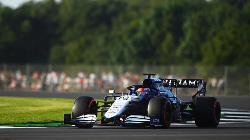 George Russell in 2021 British Grand PRix qualifying