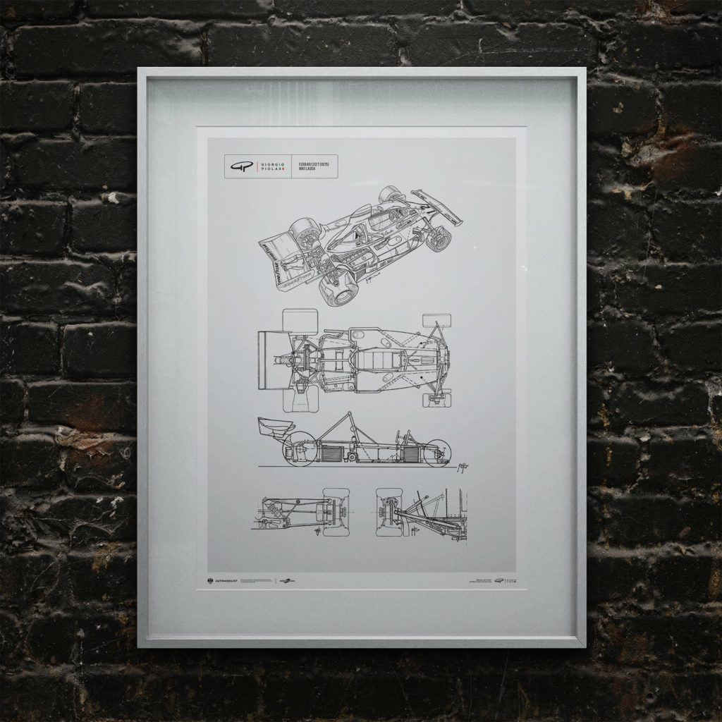 F1 print, Giorgio Piola Technical Drawing, Ferrari 312 T