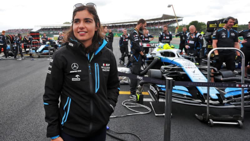 Jamie Chadwick at Silverstone with Williams F1