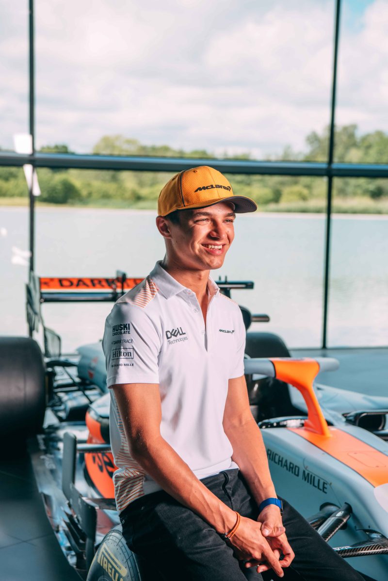 Lando Norris sitting on McLaren