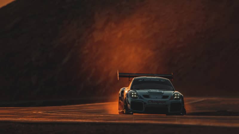 Porsche 911 of Romain Dumas on Pikes Peak in 2021
