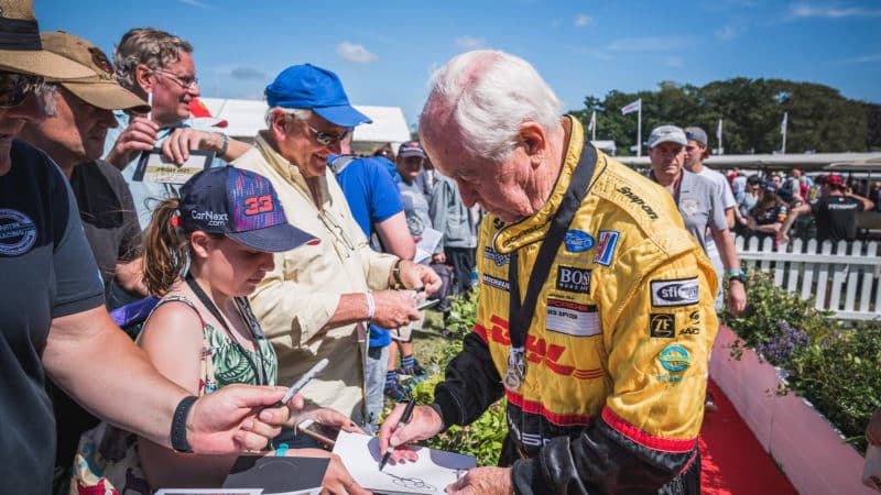 Roger Penske signs autographs at the 2021 Goodwood Festival of Speed