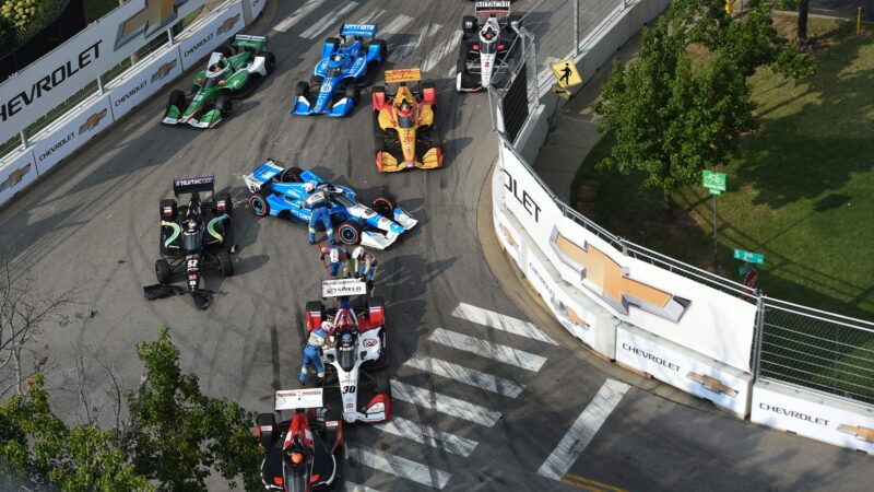 2021 IndyCar Nashville Music City Grand Prix crash