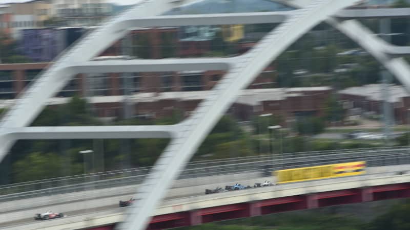 2021 IndyCar Nashville Music City Grand Prix bridge