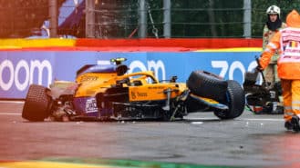 Huge Lando Norris crash red-flags 2021 Belgian GP qualifying