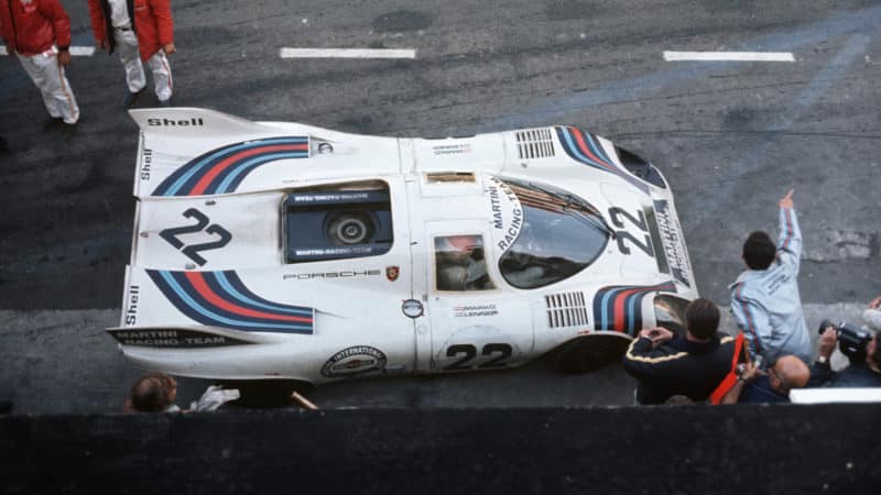 Martini Porsche 917 in the pits Le Mans 1971