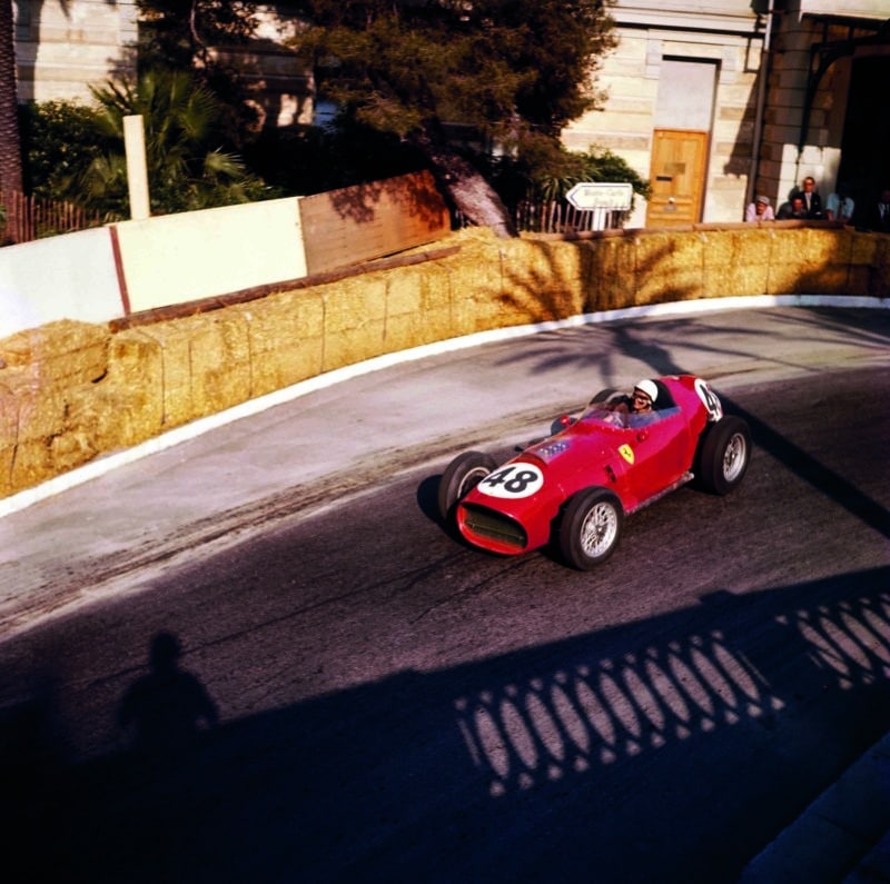 Phill Hill racing a Ferrari D246, Monaco Grand Prix, Monte Carlo, 1959.