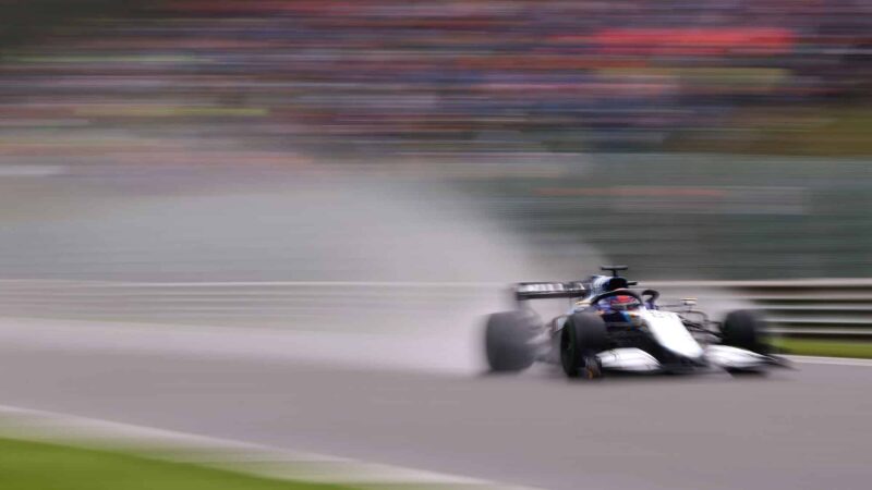 SPA, BELGIUM - AUGUST 28: George Russell of Great Britain driving the (63) Williams Racing FW43B Mercedes during final practice ahead of the F1 Grand Prix of Belgium at Circuit de Spa-Francorchamps on August 28, 2021 in Spa, Belgium. (Photo by Lars Baron/Getty Images)