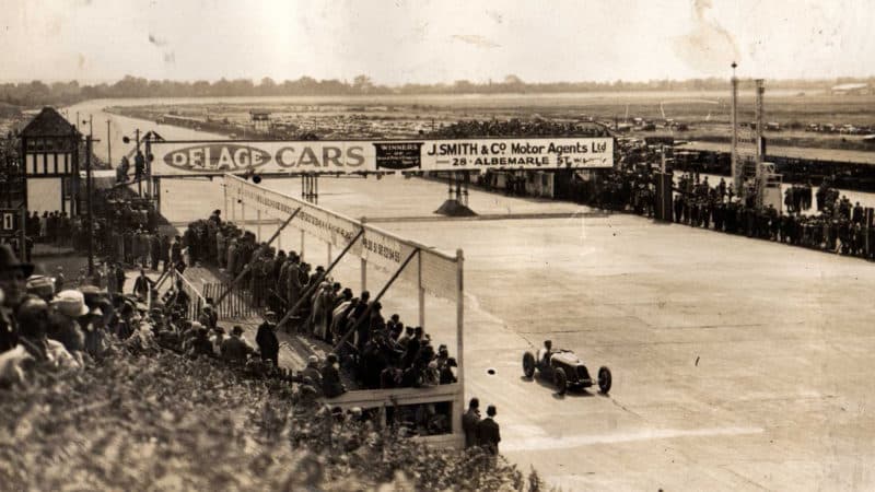 Scene of the first British grand prix at Brooklands in 1926