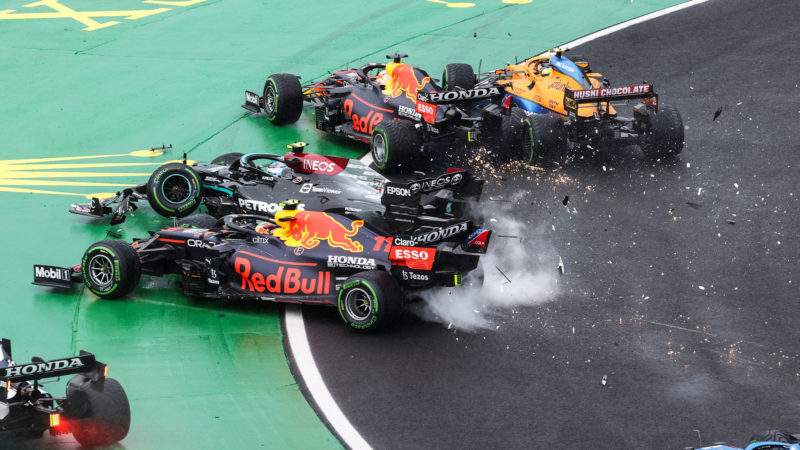 Turn one crash at the 2021 Hungarian Grand Prix