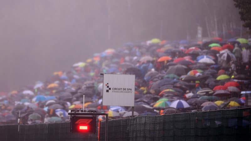 Umbrellas of fans at Spa during the 2021 Belgian Grand Prix
