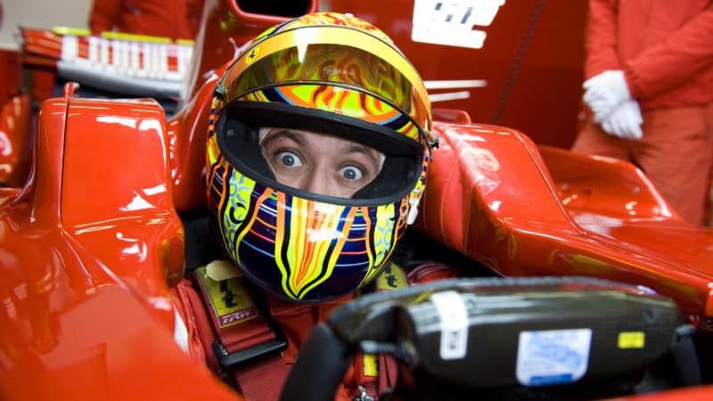 Valentino Rossi in Ferrari F1 2008