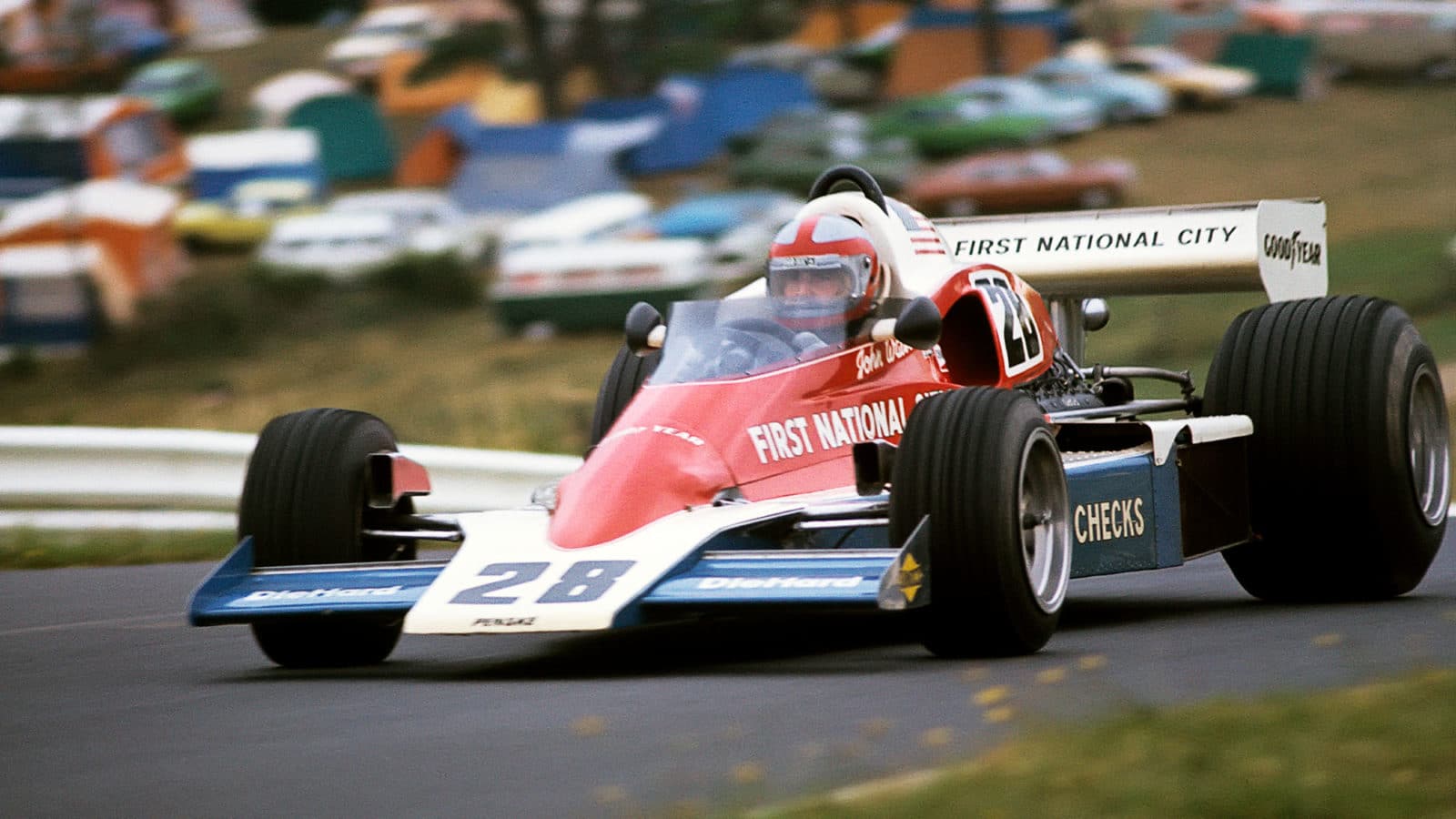 John Watson, Penske-Ford PC4, Grand Prix of Austria, Osterreichring, 15 August 1976. John Watson driving the Penske-Ford PC4 on his way to victory in the 1976 Austrian Grand Prix. (Photo by Paul-Henri Cahier /Getty Images)