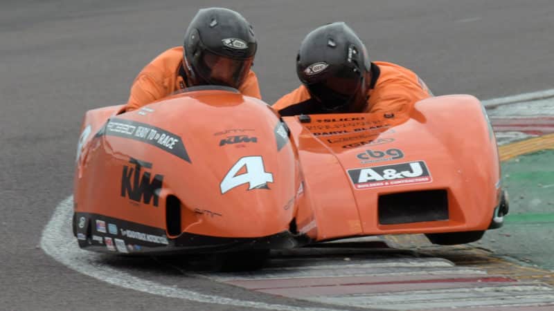 Dave Molyneux and Dan Sayle in KTM sidecar