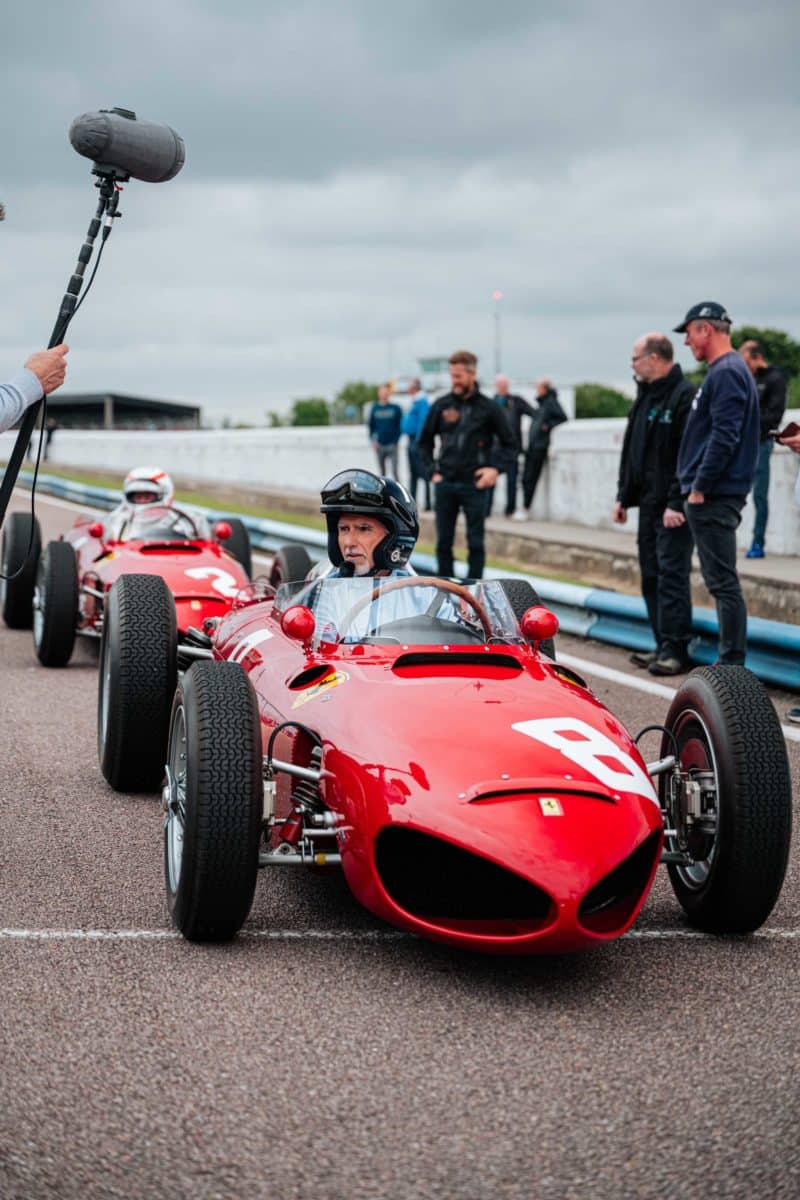 Damon Hill and Martin Brundle line up in Ferrari Sharknoses