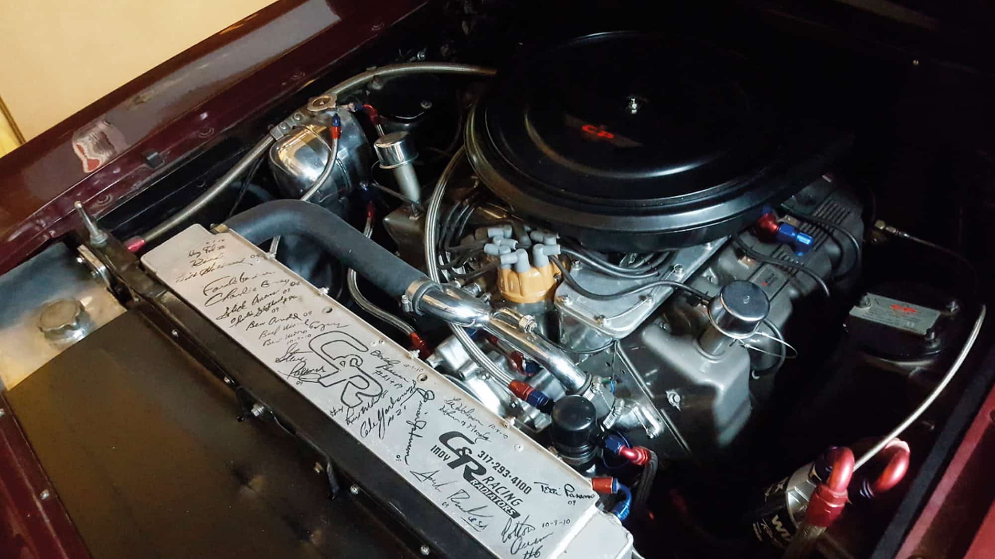 Ford Torino Talladega signed engine bay