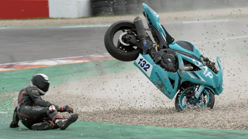 Michael Gilbert crashes out at Donington