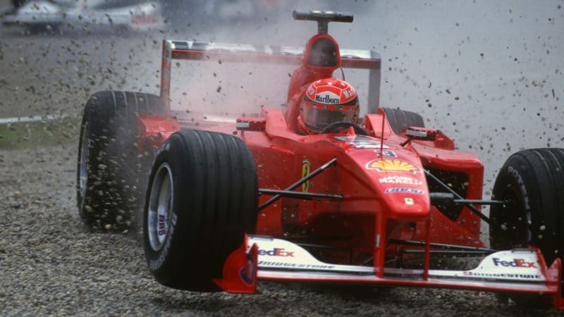 Michael Schumacher crashes at the 2000 German Grand Prix