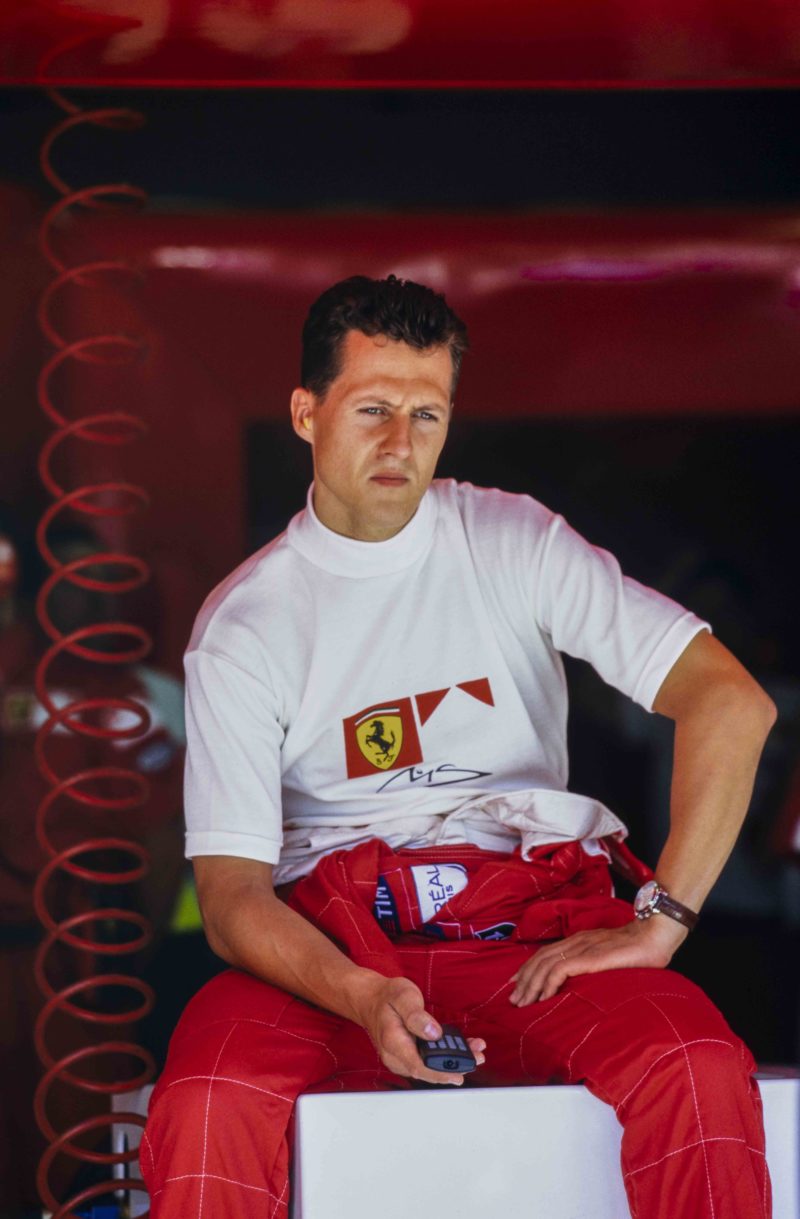 Michael Schumacher in Ferrari garage