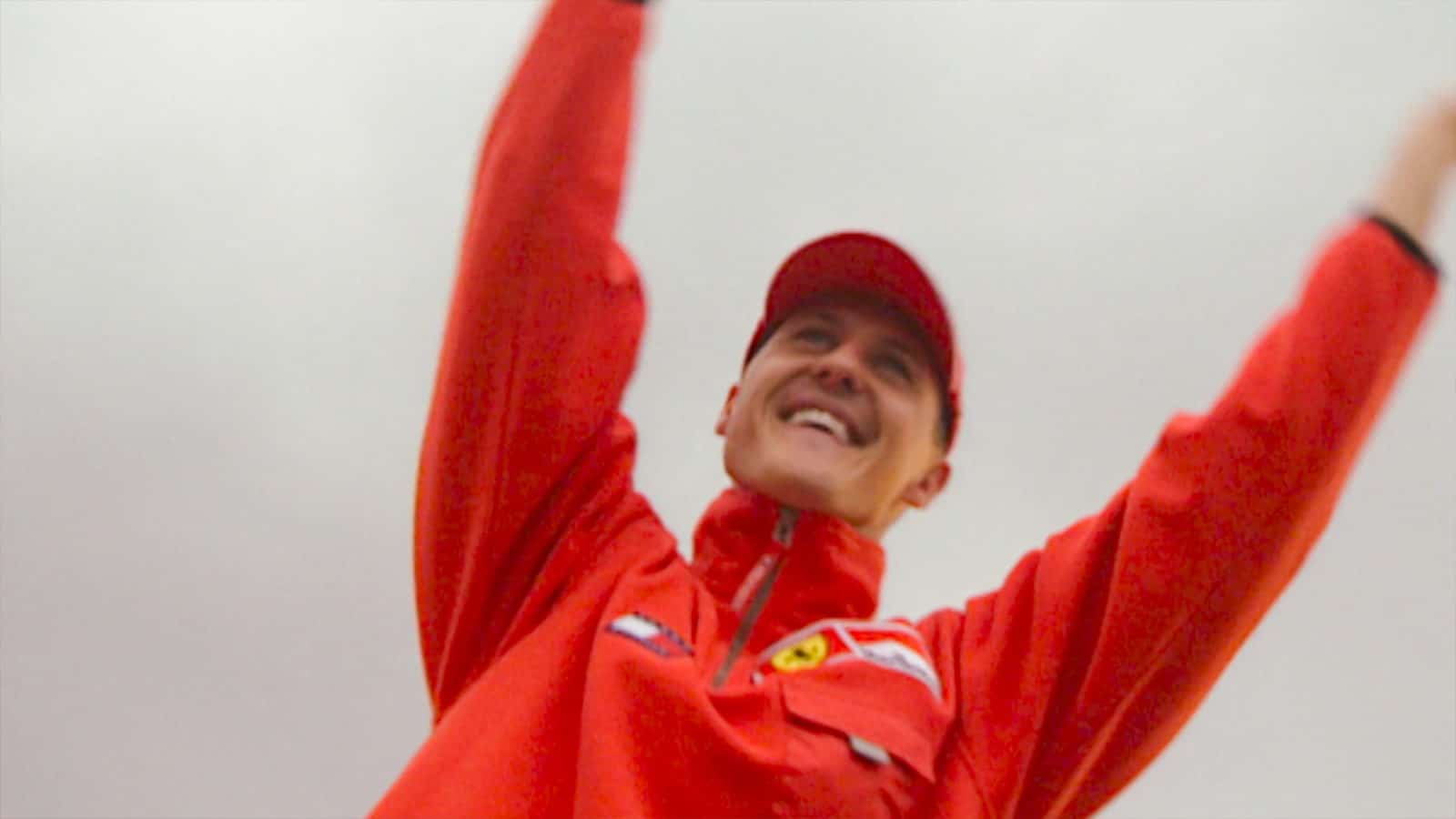Michael Schumacher with hands in the air
