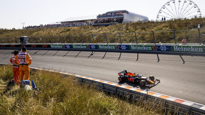 ZANDVOORT - Max Verstappen (Red Bull Racing) during the Dutch Grand Prix at the Zandvoort circuit. REMKO DE WAAL (Photo by ANP Sport via Getty Images)