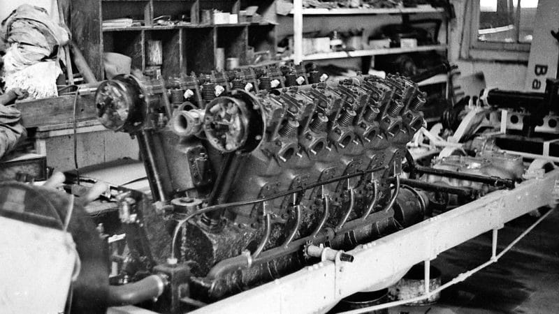 Babs V12 Packard Liberty engine stripped