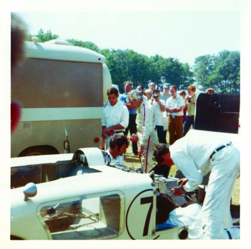 Chaparral 2H being worked on at Road America in 1969