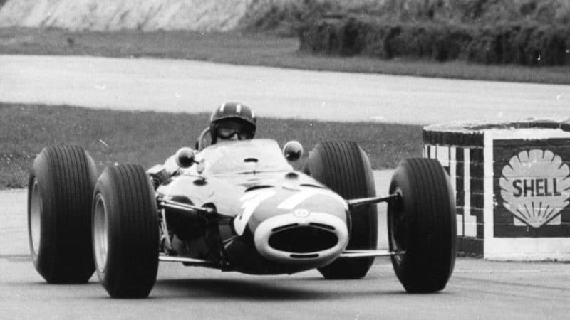 Graham Hill at Goodwood chicane