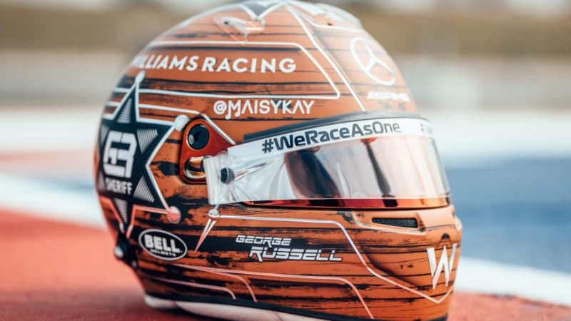 George Russell 2021 US Grand Prix helmet